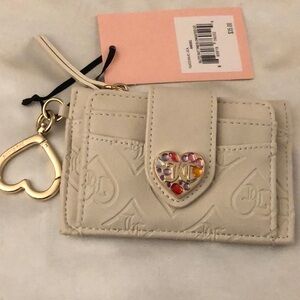Juicy Couture Angel Glitz Out Tab Elongated Faux Leather CC Wallet NWT